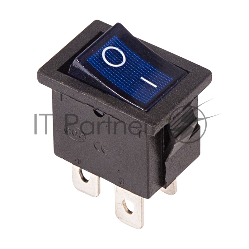 Rexant 36-2191 Выключатель клавишный 250V 6А (4с) ON-OFF синий  с подсветкой  Mini  