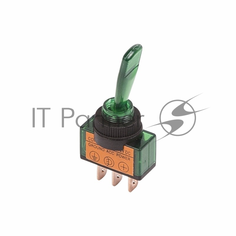 Rexant 36-4373 Тумблер 12V 20А (3c) ON-OFF однополюсный  с зеленой подсветкой  