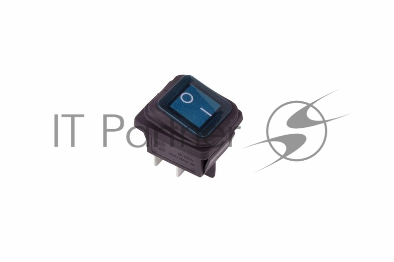 Rexant (36-2361) Выключатель клавишный 250V 15А (4с) ON-OFF синий  с подсветкой ВЛАГОЗАЩИТА  