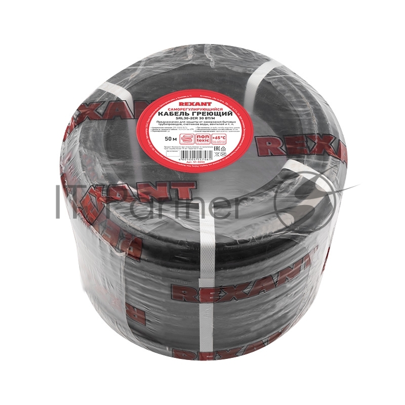 Rexant (51-0203) Кабель греющий саморегулирующийся SRL30-2CR (экранированный) (30Вт/м), 50м -ПОД ЗАКАЗ-
