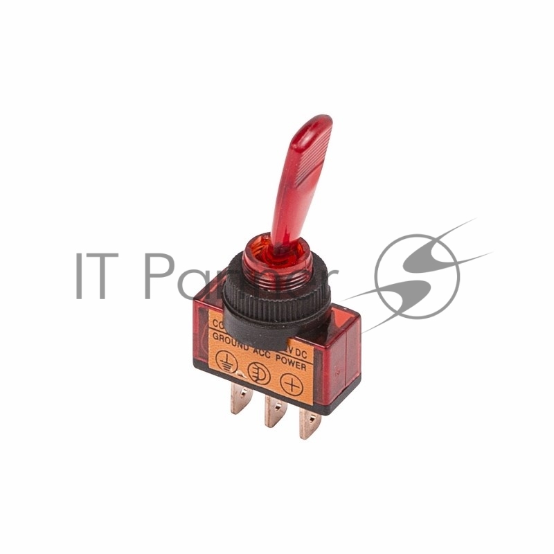 Rexant 36-4370 Тумблер 12V 20А (3c) ON-OFF однополюсный с красной подсветкой 36-4370-01 (БЛИСТЕР) 1шт