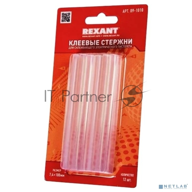 Rexant <09-1010> Клеевые стержни (12 шт, 7.4x100 мм,  прозрачный, 11500Па•с, 85°C)
