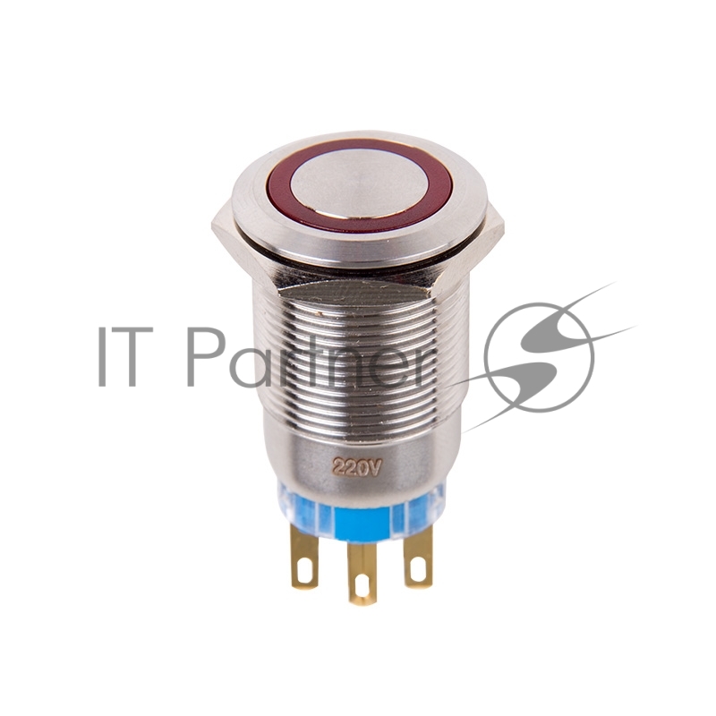 Rexant 36-3420 Кнопка  антивандальная O19 12В Фикс (5с) ON-OFF/OFF-ON подсв/красная  