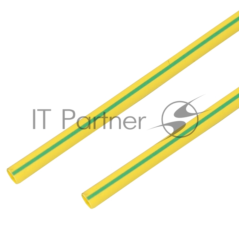 Термоусадочная трубка PROconnect 60/30 мм, желто-зеленая, упаковка 10 шт. по 1 м