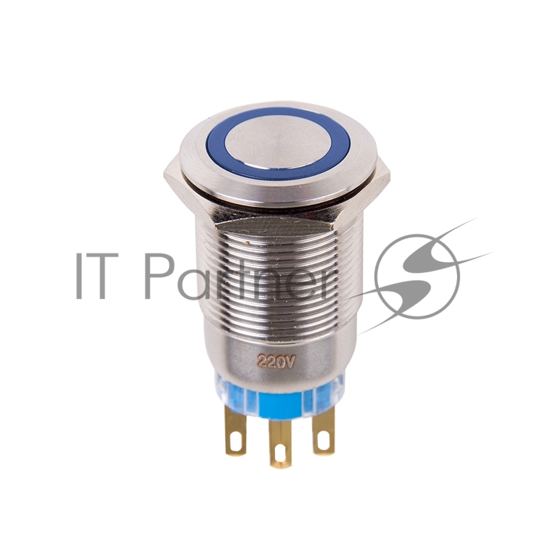 Rexant 36-3421 Кнопка  антивандальная O19 12В Фикс (5с) ON-OFF/OFF-ON подсв/синяя  