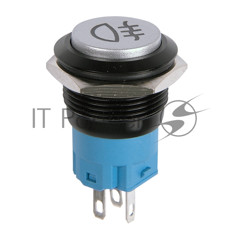 Rexant 36-3385 Кнопка  антивандальная O19 Фикс 12В (2с) ON-OFF зеленая (Противотуманки)  