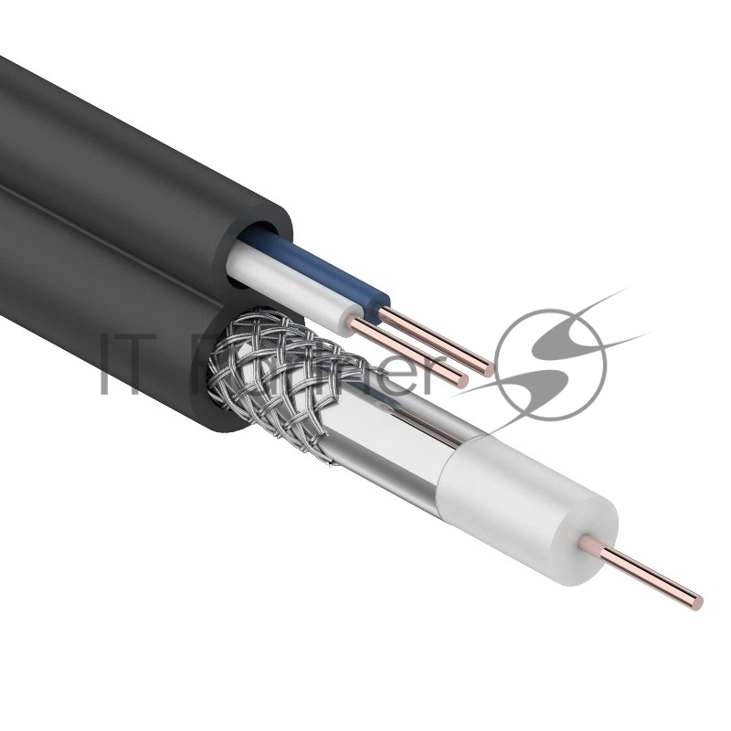 Rexant (01-4002) Кабель видеонаблюдения +2 жилы 100м  черный  (ККСП) 