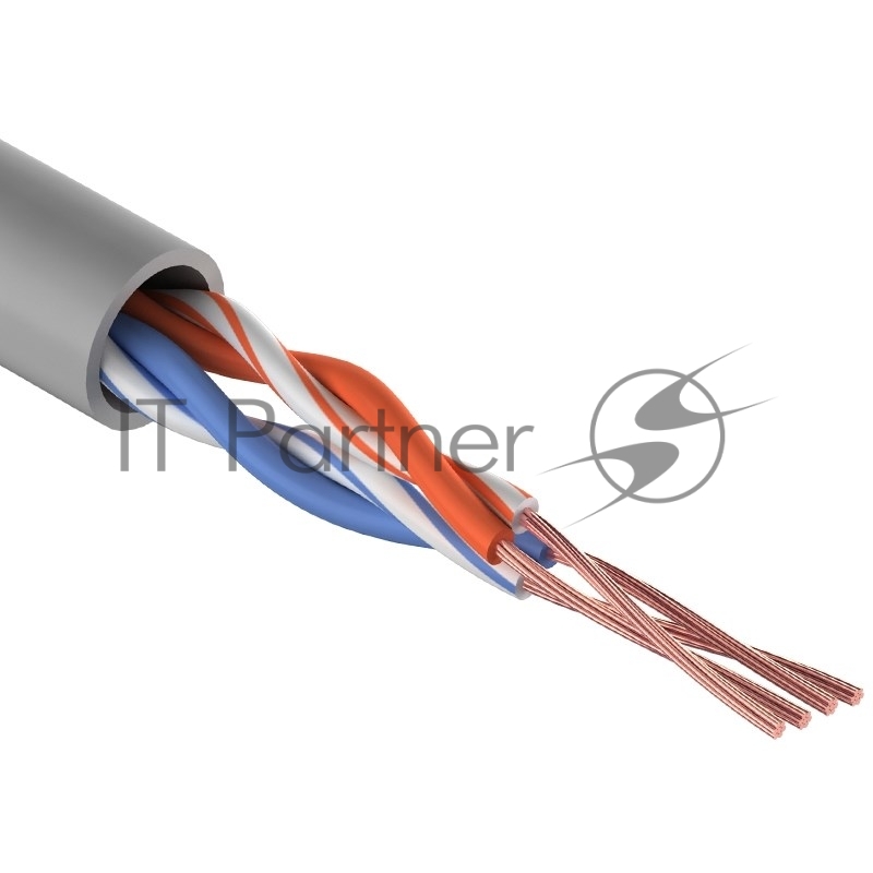 Rexant (01-0026) Кабель витая пара U/UTP, CAT 5e, PVC, 2PR, 24AWG, INDOOR, STRANDED, серый, 305м