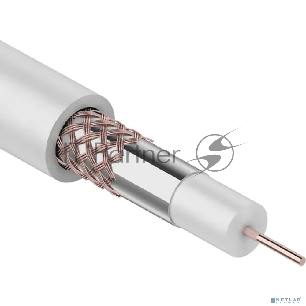Rexant (01-2651) Кабель коаксиальный RG-59U, 75Ом, Cu/Al/Cu, 64%, 305м, INDOOR, белый