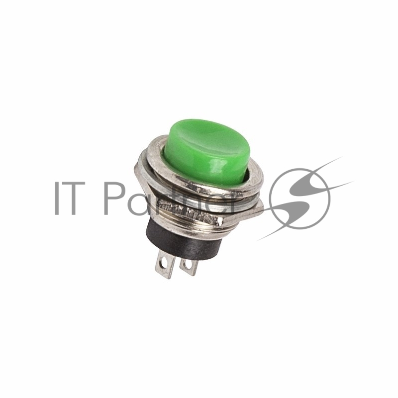 Rexant 36-3353 Выключатель-кнопка  металл 250V 3А (2с) (ON)-OFF  O16.2  зеленая  