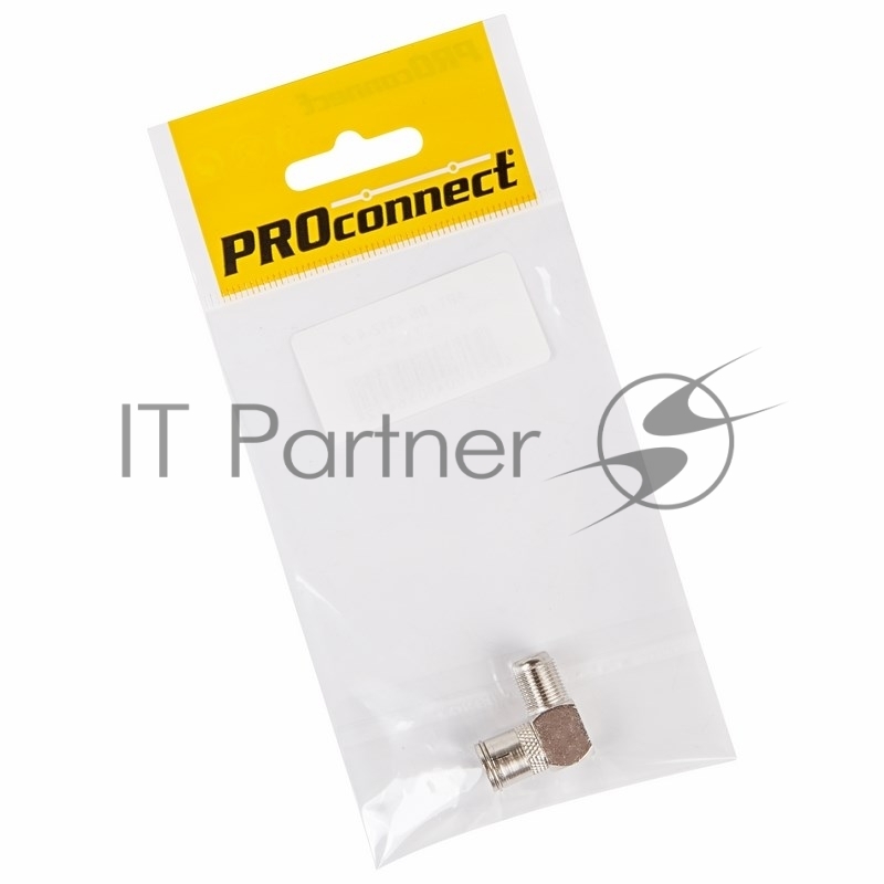 Переходник антенный PROconnect (гнездо F - гнездо TV), угловой (1 шт.) (пакет)