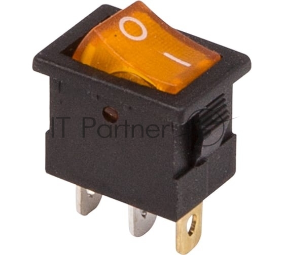 Rexant 36-2172 Выключатель клавишный 12V 15А (3с) ON-OFF желтый  с подсветкой  Mini  