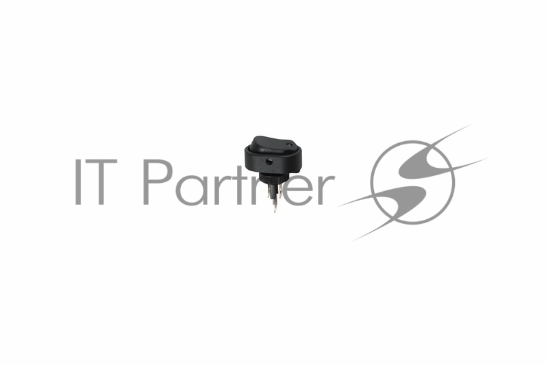 Rexant 36-2673 Выключатель клавишный 12V 20А (3с) ON-OFF черный ОВАЛ с зеленой LED подсветкой  