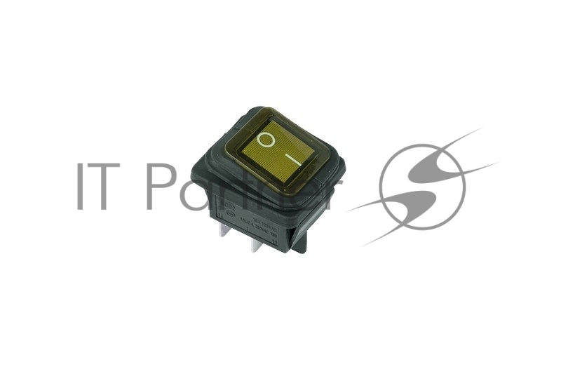 Rexant 36-2363 Выключатель клавишный 250V 15А (4с) ON-OFF желтый  с подсветкой  ВЛАГОЗАЩИТА  