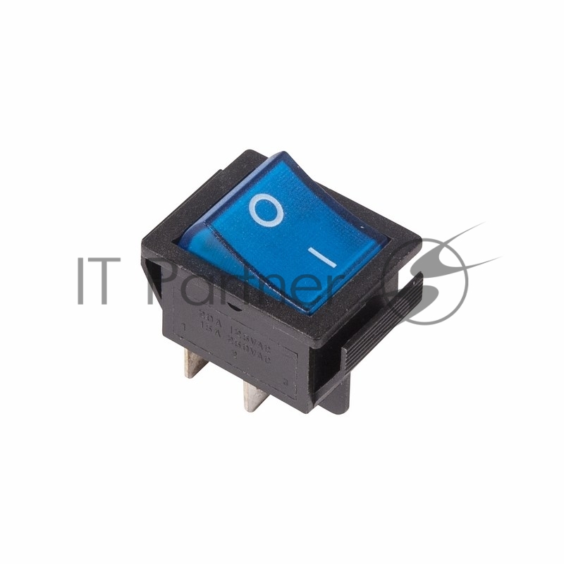Rexant 36-2331 Выключатель клавишный 250V 16А (4с) ON-OFF синий  с подсветкой  (10 шт)
