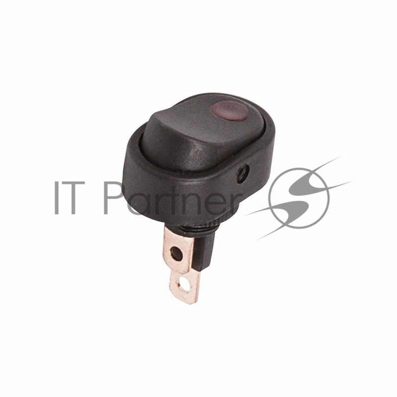 Rexant 36-2715 Выключатель клавишный 12V 30А (3с) ON-OFF черный ОВАЛ с красной подсветкой  