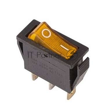Rexant 36-2212 Выключатель клавишный 250V 15А (3с) ON-OFF желтый  с подсветкой  