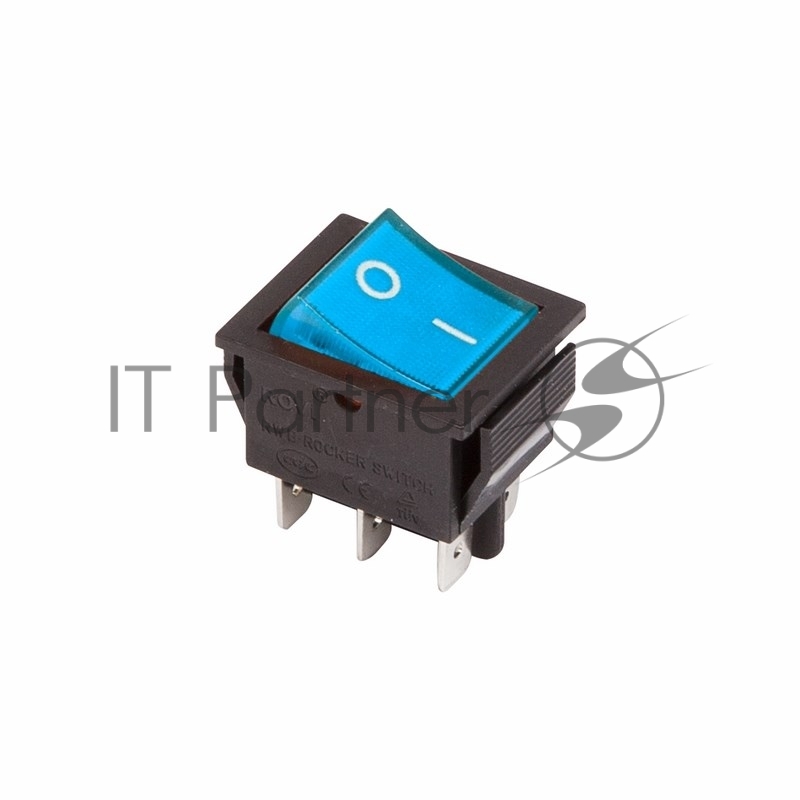 Rexant 36-2351 Выключатель клавишный 250V 15А (6с) ON-ON синий  с подсветкой  