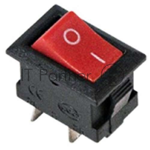 Rexant 36-2011 Выключатель клавишный 250V 3А (2с) ON-OFF красный  Micro   (10 шт)