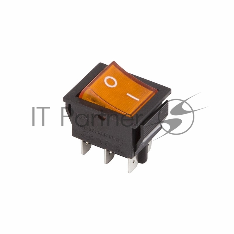 Rexant 36-2353 Выключатель клавишный 250V 15А (6с) ON-ON желтый  с подсветкой  