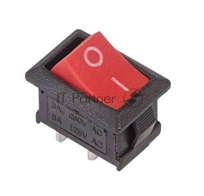 Rexant 36-2111 Выключатель клавишный 250V 6А (2с) ON-OFF красный  Mini  (RWB-201, SC-768)  ( 10 шт)