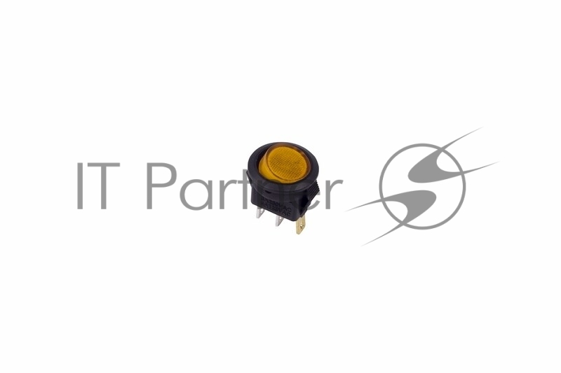 Rexant 36-2532 Выключатель клавишный круглый 250V 3А (3с) ON-OFF желтый  с подсветкой  Micro  