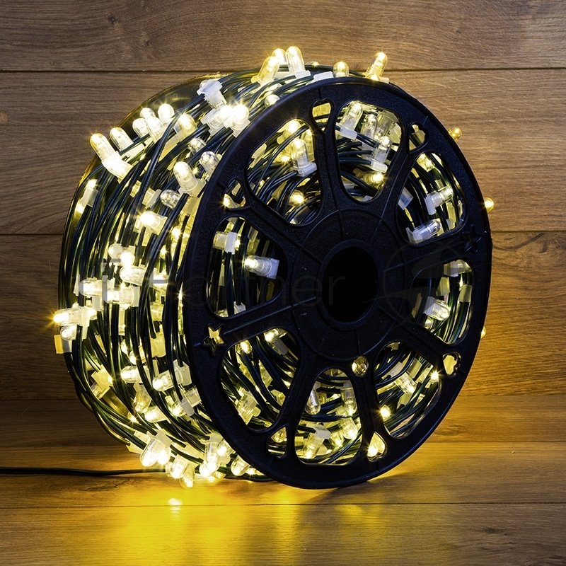 Гирлянда светодиодная "LED ClipLight" шаг 15см 665LED тепл. бел. 80Вт 12В IP65 эффект мерцания flashing бел. (уп.100м) Neon-Night 325-146