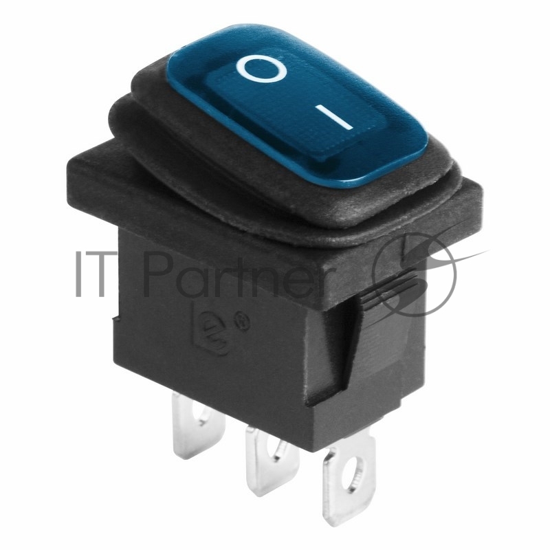 Rexant 36-2176 Выключатель клавишный 250V 6А (3с) ON-OFF синий  с подсветкой  Mini ВЛАГОЗАЩИТА 