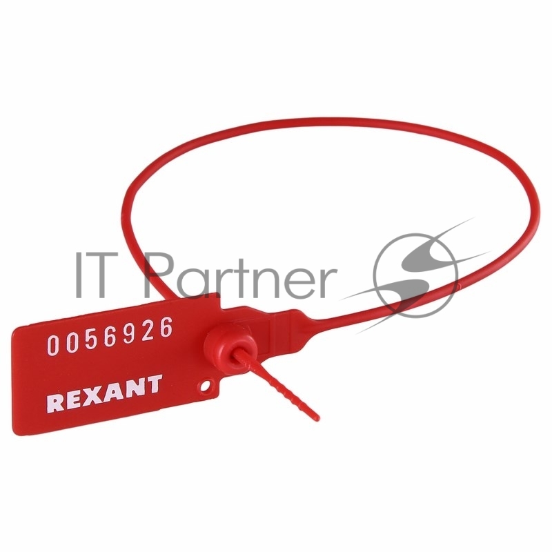 Пломба пластиковая, номерная, 320мм, красная REXANT (в уп. 50 шт)