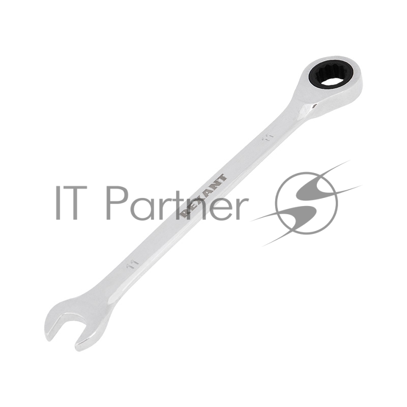 Rexant (12-5806-1) Ключ комбинированный трещоточный 11мм, CrV, зеркальный хром 