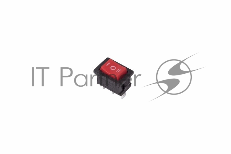 Rexant 36-2144 Выключатель клавишный 250V 6А (3с) ON-OFF-ON красный  с нейтралью  Mini  