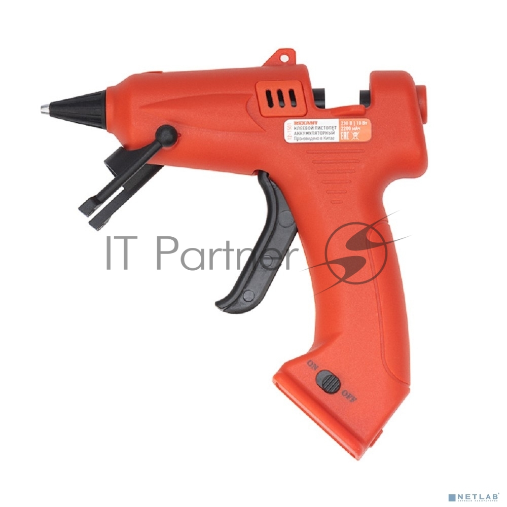 Rexant (12-1501) Пистолет клеевой, 10Вт, 7мм, ЭКСПЕРТ, аккумуляторный, блистер 
