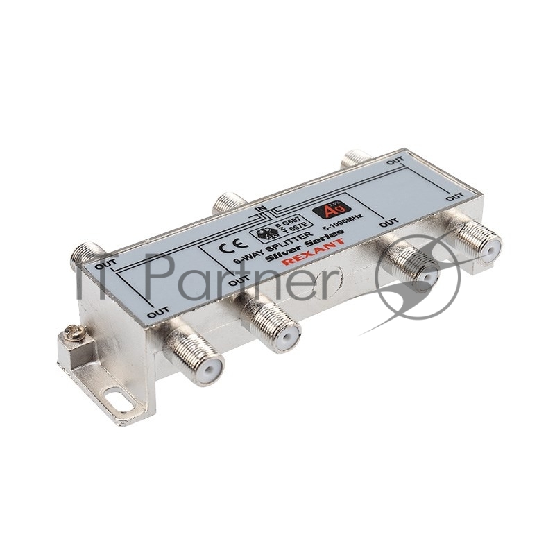 Делитель ТВ Rexant "краб" x 6 + 7 шт. F "BOX" 5-1000 МГц "Silver"