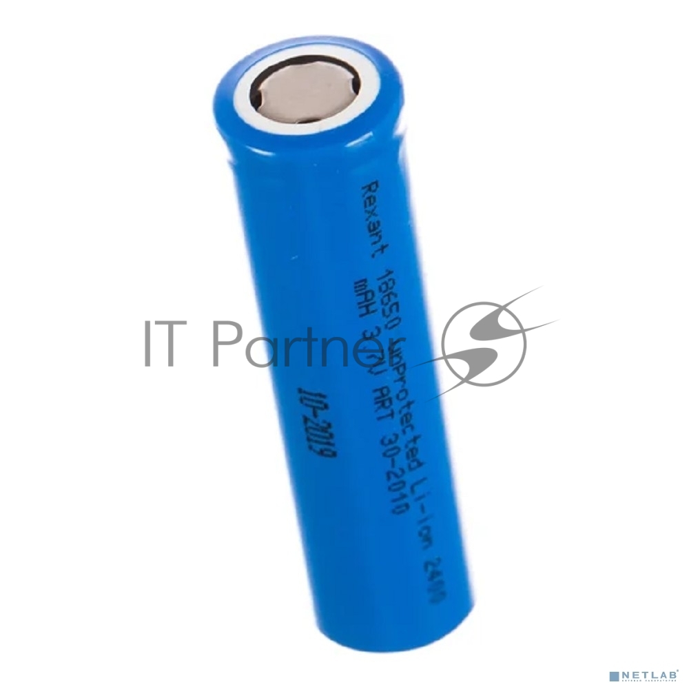 Rexant (30-2010) Аккумулятор Li-ion 18650, 3,7В, 2400мАч, без платы защиты, плоский контакт, 10 шт, коробка