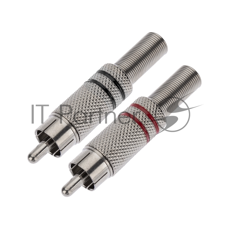 Разъем штекер PROconnect RCA металл пайка ZN черный/красный