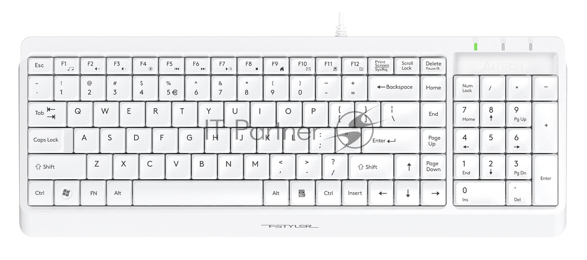 Клавиатура проводная A4Tech Fstyler FK15, USB, белый