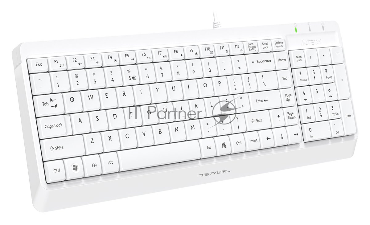 Клавиатура проводная A4Tech Fstyler FK15, USB, белый
