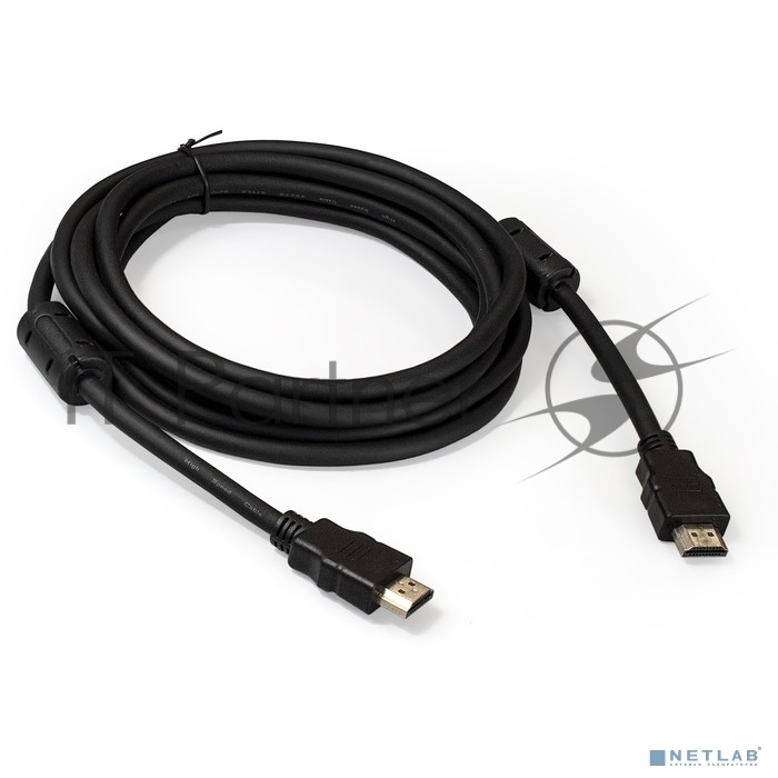 Exegate EX287724RUS Кабель HDMI ExeGate EX-CC-HDMI2-3.0F (19M/19M, v2.0, 3м, 4K UHD, Ethernet, ферритовые кольца, позолоченные контакты)