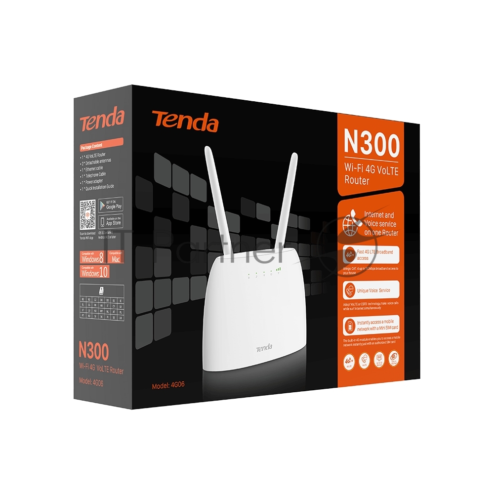 Роутер Tenda 4G06, 4G LTE и 4G VoLTE wiFi