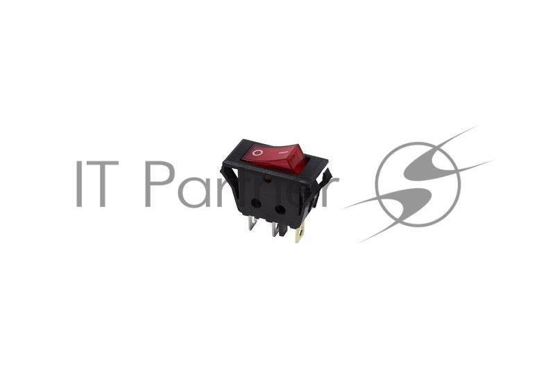 Rexant 36-2225 Выключатель клавишный 250V 15А (3с) ON-OFF красный  с подсветкой