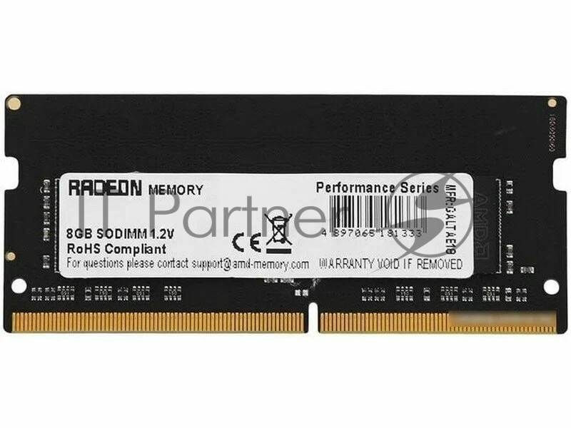 Оперативная память AMD Radeon R9, DDR4, 4GB (1x4GB), 3200 MHz, CL22, без радиатора, SO-DIMM, OEM