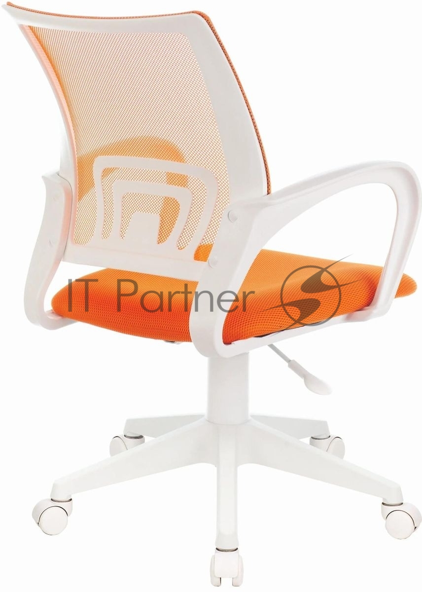 Кресло компьютерное Бюрократ CH-W695NLT TW-38-3 TW-96-1 оранжевый, сетка/ткань, крестовина пластик, пластик белый