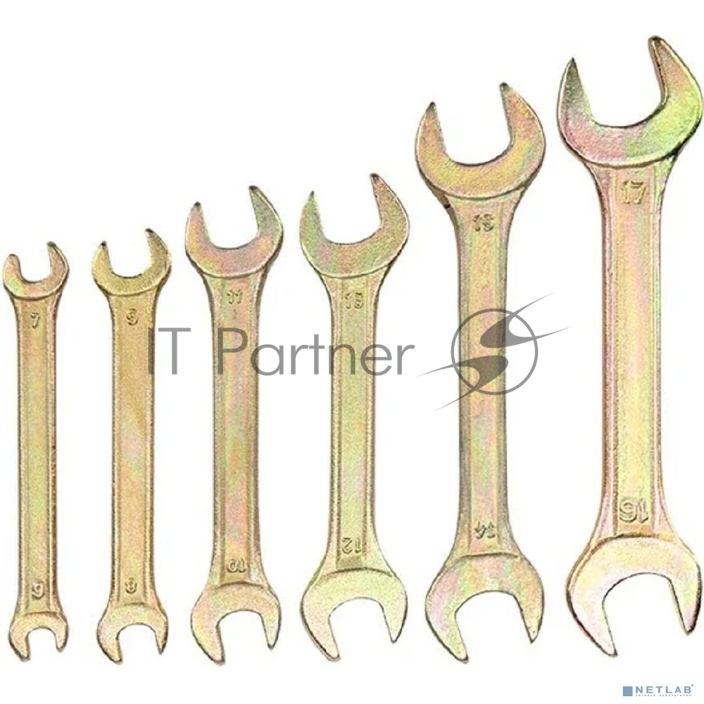 Rexant (12-5843-2) Набор ключей рожковых (6х7-16х17мм), 6 шт, желтый цинк