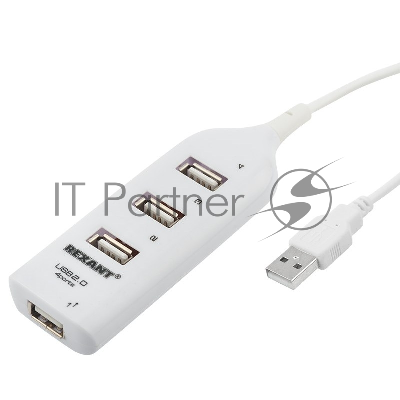 Разветвитель USB 2.0 Rexant на 4 порта белый