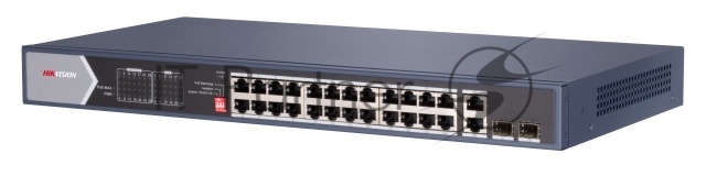 Коммутатор Hikvision неуправляемый, 3 RJ45 1000M PoE с грозозащитой 6кВ; 1 1000M  порт поддерживает HiPoE 60Вт,2 1000М SFP порта; бюджет PoE 60Вт;  поддержка режима передачи до 300м, таблица MAC адресов на 4000 записей; пропускная способность 22Гб/с; 48-57 VDC, 1.35 A; -30°C...+65°C.