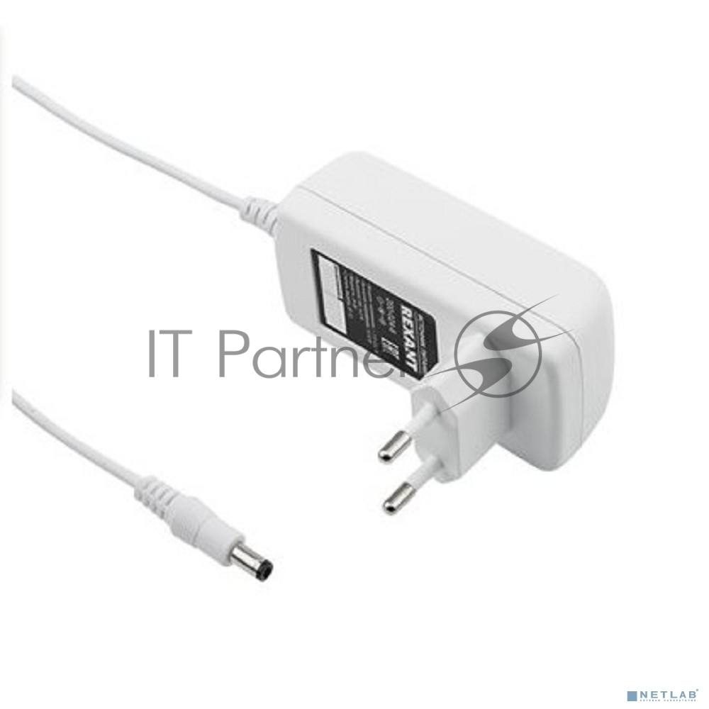 Rexant 200-024-6 Источник питания 12V,  24W с DC разъемом подключения 5.5*2.1,  IP23  Белый корпус