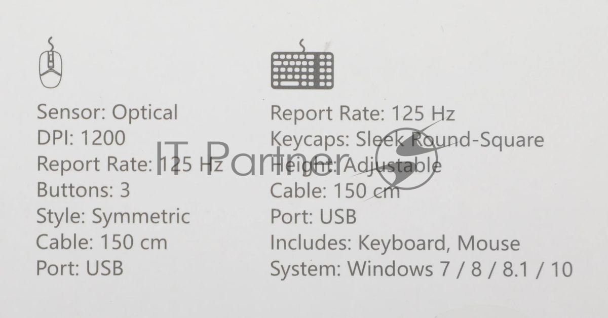 Комплект клавиатура+мышь A4Tech FStyler F1512 проводной, USB, 1200 DPI, черный