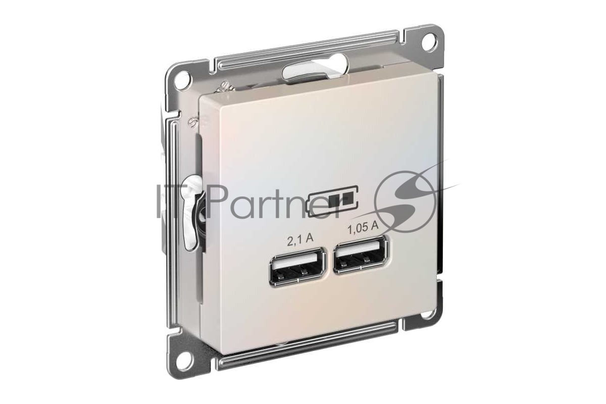 Механизм розетки USB AtlasDesign 5В 1порт х 2.1А 2порта х 1.05А жемчуг SchE ATN000433