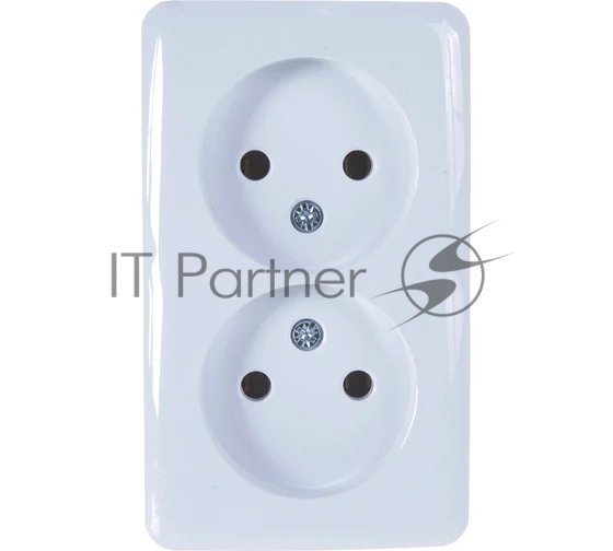 Розетка 2-м ОП Viola 16А IP20 без заземл. белый LEZARD 751-0200-128