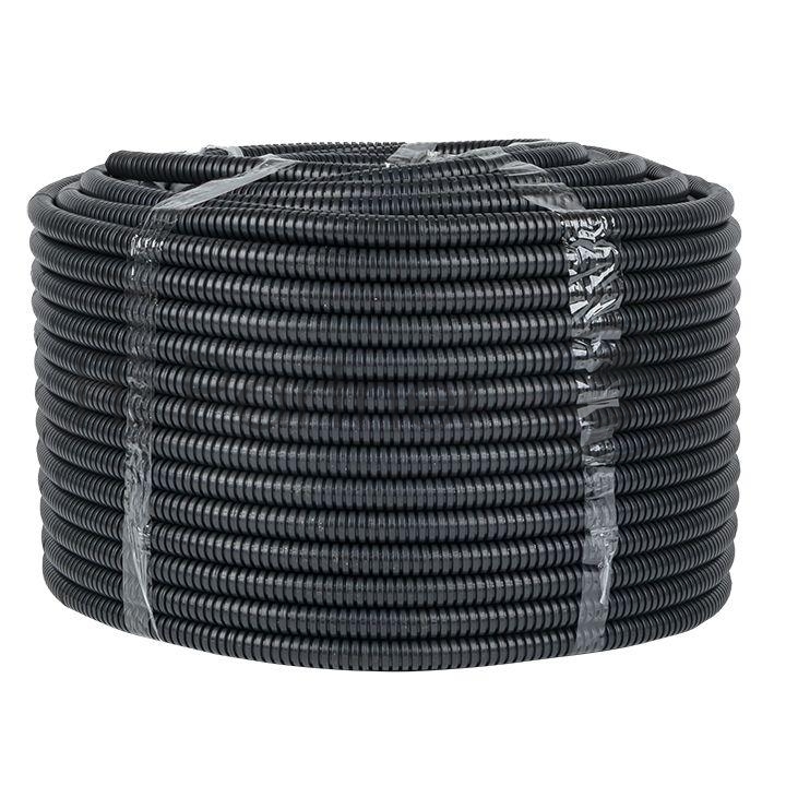 Труба гофрированная FRHF d16 мм с протяжкой черный (уп. 100 м) Plast PROxima EKF FRHF-16